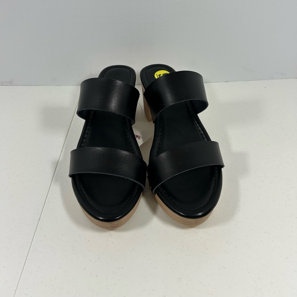 Cushionaire Women's Black Double-Strap Slide Sandals